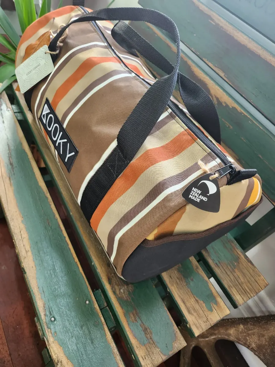 Kooky Canvas duffle bag in a vibrant offcut colourway